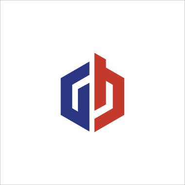 Başlangıç harfi gb veya bg logo tasarım şablonu