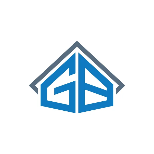 Başlangıç harfi gb veya bg logo tasarım şablonu — Stok Vektör