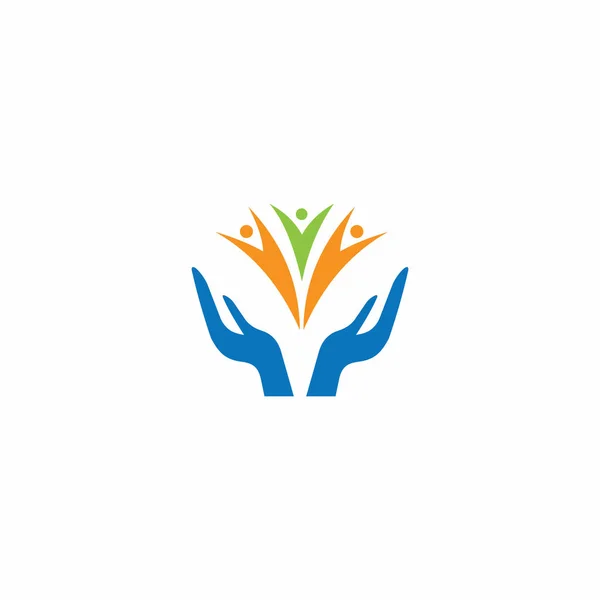Modèle de conception vectorielle de logo de main de bienfaisance — Image vectorielle