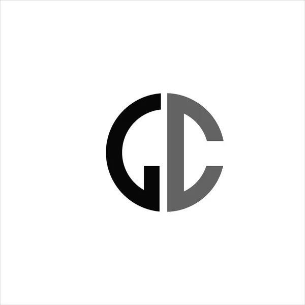 Modello iniziale di disegno vettoriale del logo gc o cg — Vettoriale Stock