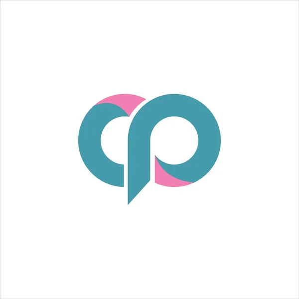 Πρότυπο σχεδίασης διανυσματικού λογότυπου του αρχικού γράμματος cp ή pc — Διανυσματικό Αρχείο