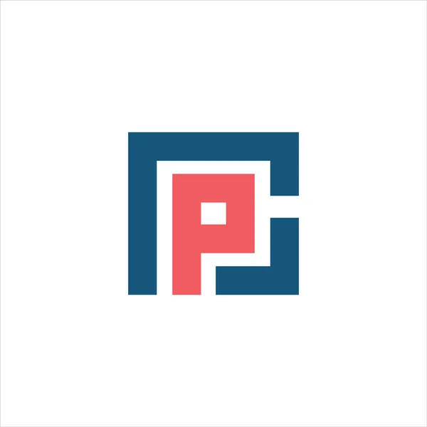 Initial letter cp or pc logo vector design template — 스톡 벡터