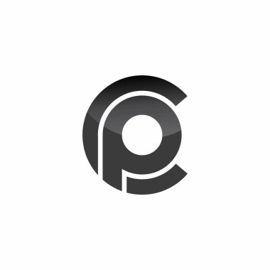 İlk harf cp veya pc logo vektör tasarım şablonu