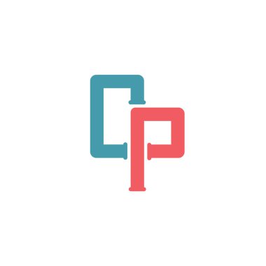 İlk harf cp veya pc logo vektör tasarım şablonu