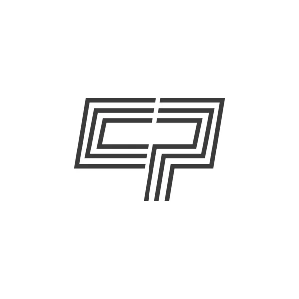 初期文字cpまたはPCのロゴベクトルデザインテンプレート — ストックベクタ