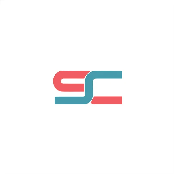 Plantilla inicial de diseño vectorial de letras cs o sc — Vector de stock