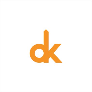 Başlangıç harfi dk veya kd logo tasarım şablonu