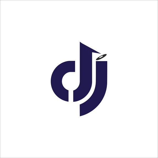 Initial letter dj or jd logo design template — Stock Vector