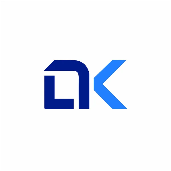 Ursprunglig formgivningsmall för bokstaven dk eller kd — Stock vektor