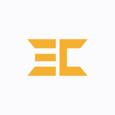 İlk harf ec veya ce logo tasarım şablonu