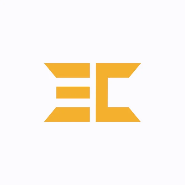 Initial letter ec or ce logo design template — 스톡 벡터