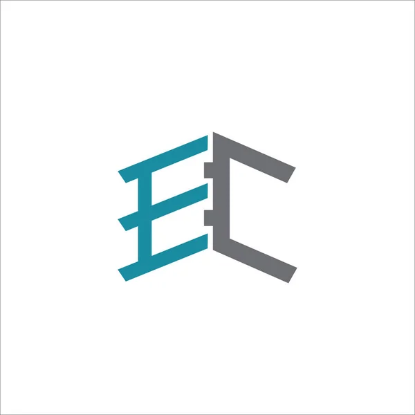 Initial letter ec or ce logo design template — 스톡 벡터