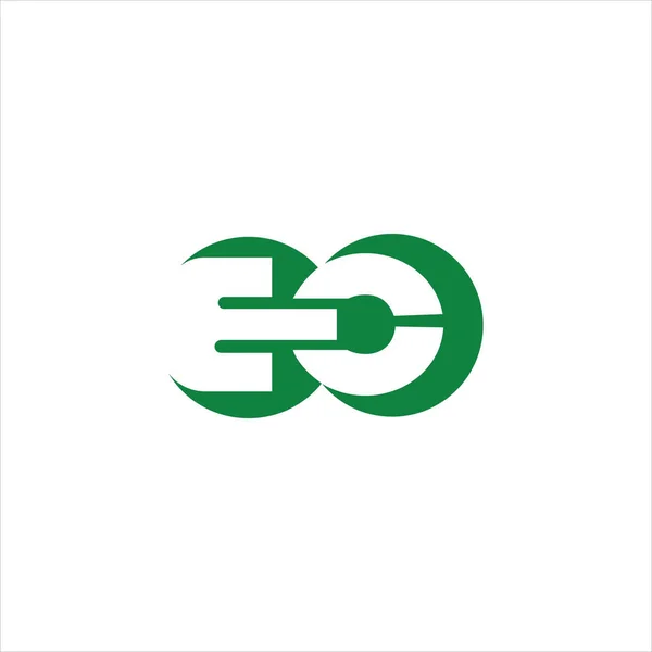 Initial letter ec or ce logo design template — 스톡 벡터