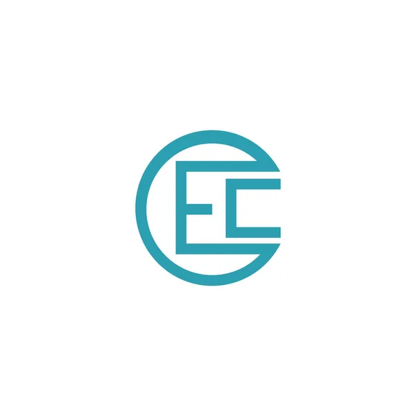初始字母ec或ce标志设计模板 — 图库矢量图片