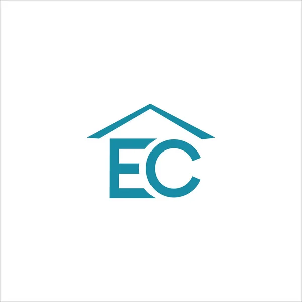 Ursprunglig bokstav ec eller ce logo design mall — Stock vektor