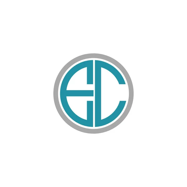Lettre initiale ec ou ce modèle de conception de logo — Image vectorielle