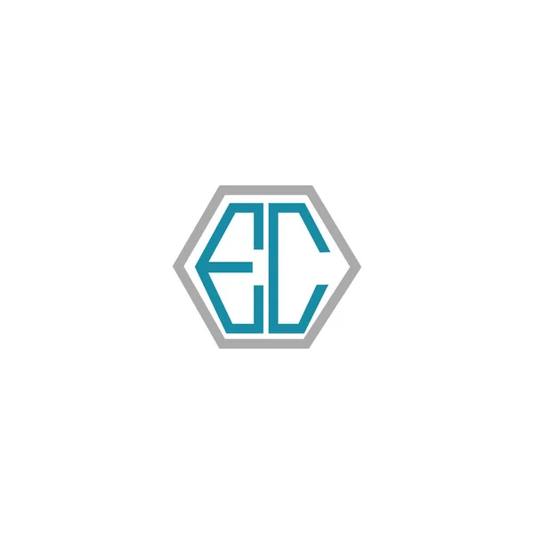 Modelo inicial de design de logotipo da letra ec ou ce — Vetor de Stock