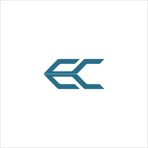 Modelo inicial de design de logotipo da letra ec ou ce — Vetor de Stock