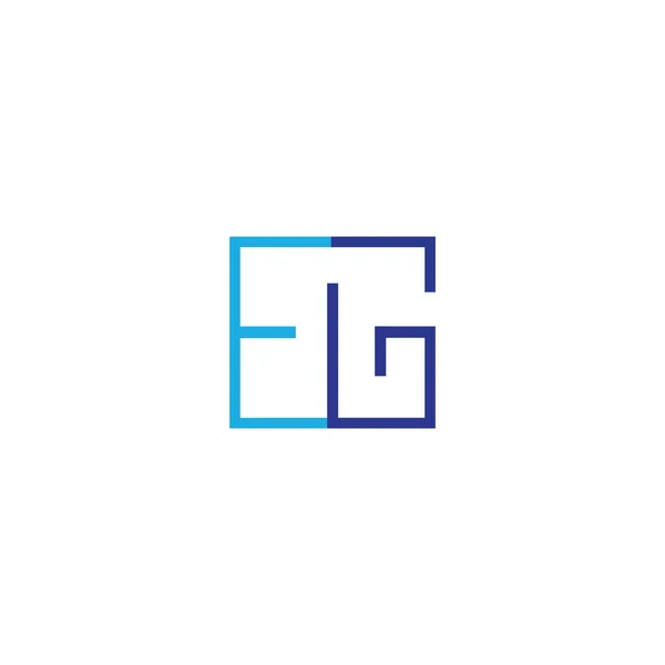 Первоначальная буква, например, шаблон логотипа GE — стоковый вектор