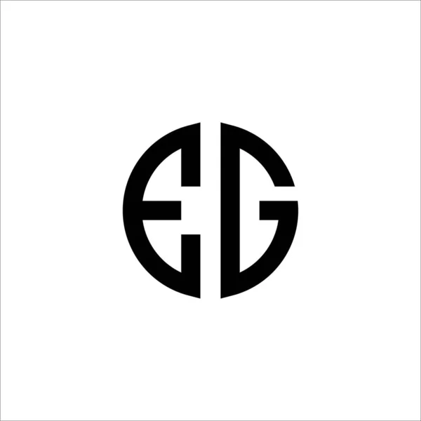 Plantilla de diseño inicial de la letra eg o ge logo — Vector de stock