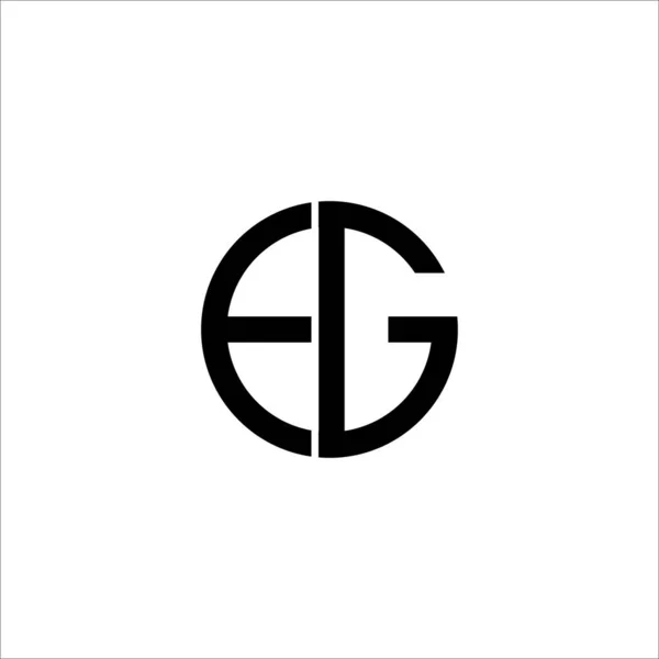 Plantilla de diseño inicial de la letra eg o ge logo — Vector de stock