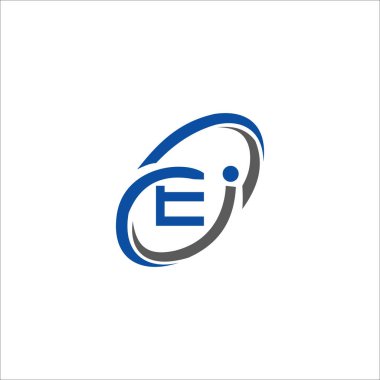 İlk harf ei veya ie logo tasarım şablonu