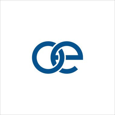 İlk harf eo veya oe logo tasarım şablonu