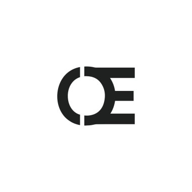 İlk harf eo veya oe logo tasarım şablonu