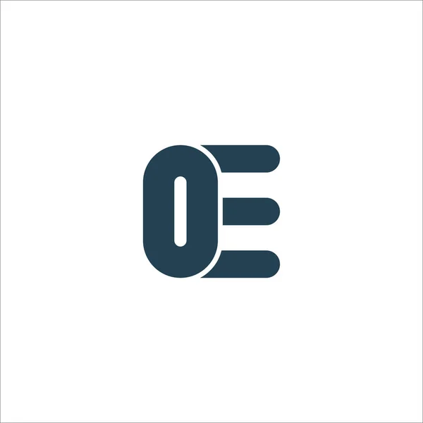 Modelo inicial de desenho do logotipo do oe ou do oe — Vetor de Stock