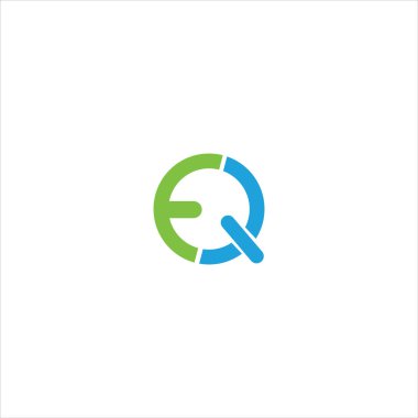 Başlangıç harfi eq veya qe logo vektör tasarım şablonu