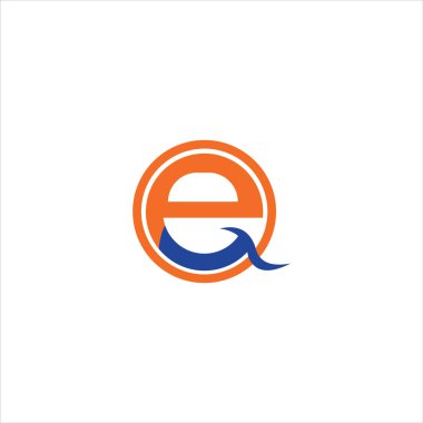 Başlangıç harfi eq veya qe logo vektör tasarım şablonu