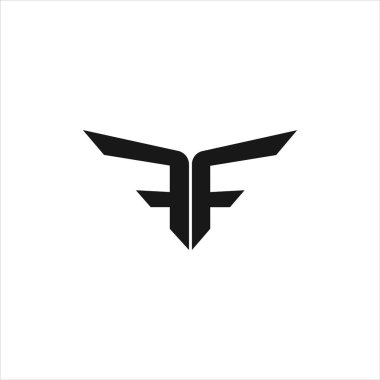 İlk harf ff logo vektör tasarım şablonu