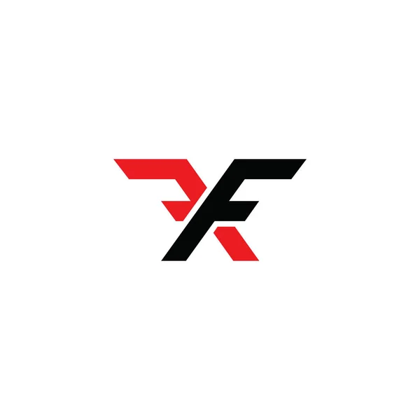 Carta inicial ff logotipo vector diseño plantilla — Vector de stock