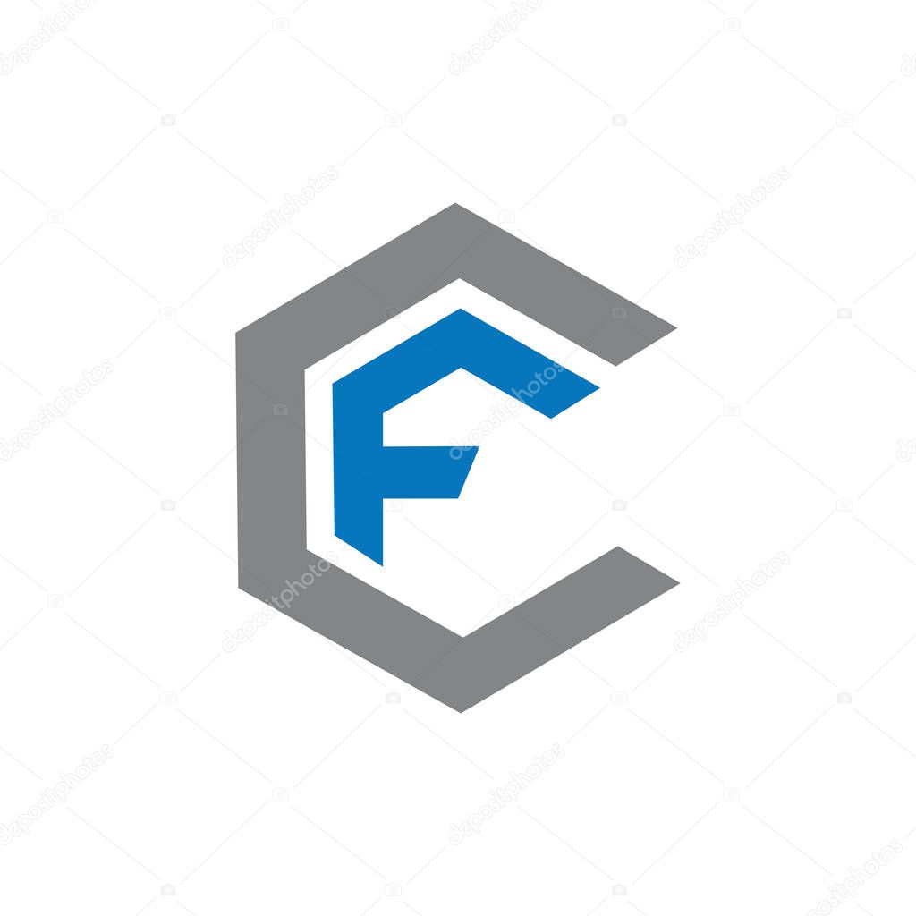 Initial letter fc or cf logo vector design.fc and cf letter logo .fc,cf initial based alphabet icon logo design