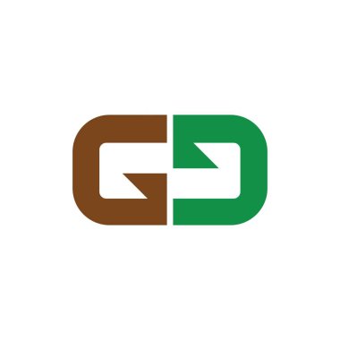 İlk harf gd veya dg logo vektör tasarım şablonu