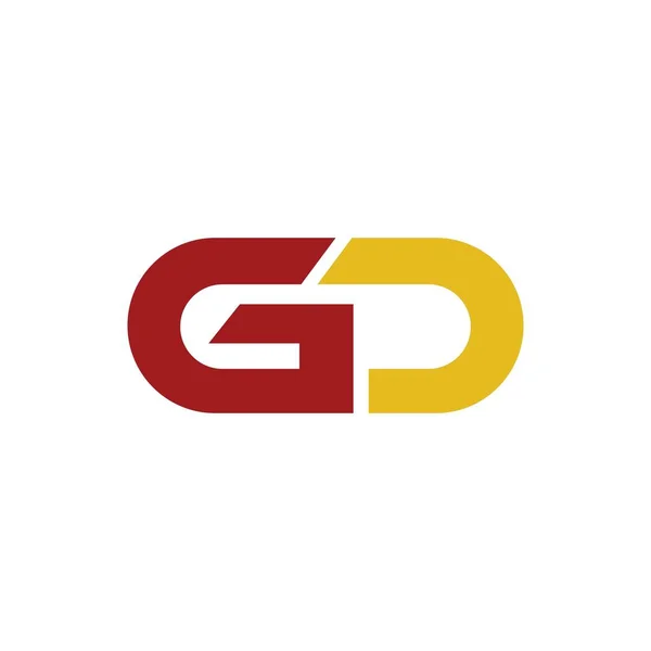 Modelo inicial de design de vetor de logotipo gd ou dg — Vetor de Stock