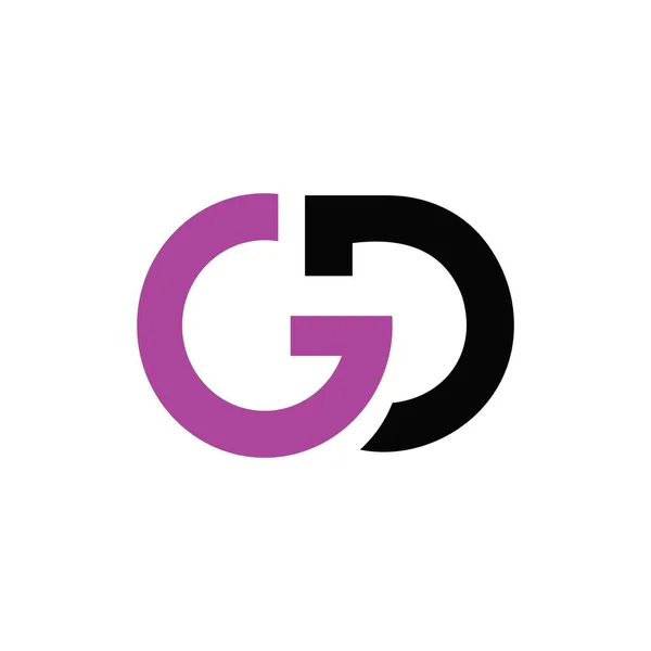 İlk harf gd veya dg logo vektör tasarım şablonu — Stok Vektör