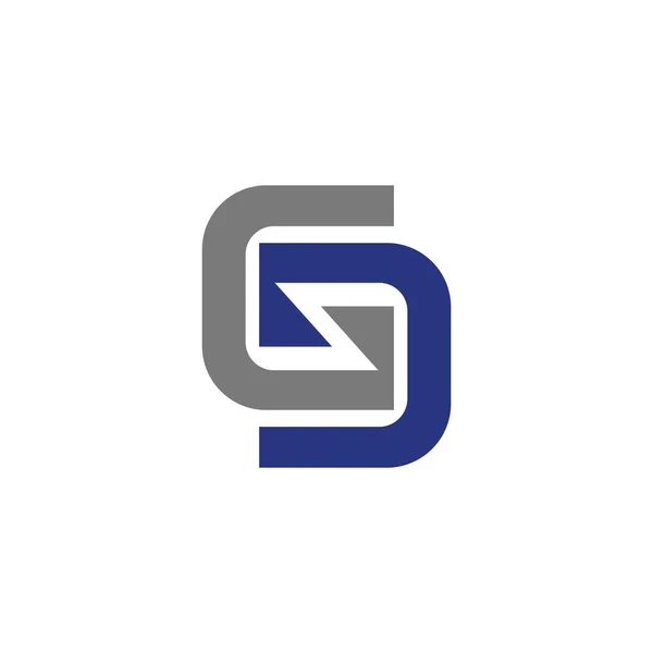Templat desain vektor logo gd atau dg huruf awal - Stok Vektor