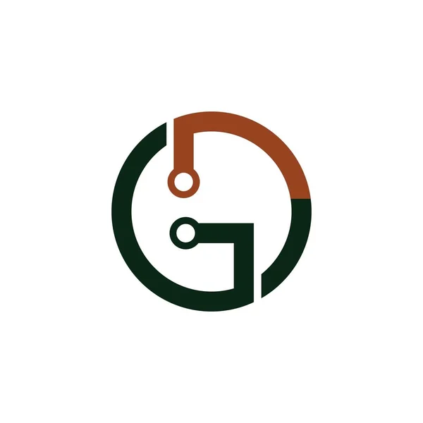 Modelo inicial de design de vetor de logotipo gd ou dg — Vetor de Stock