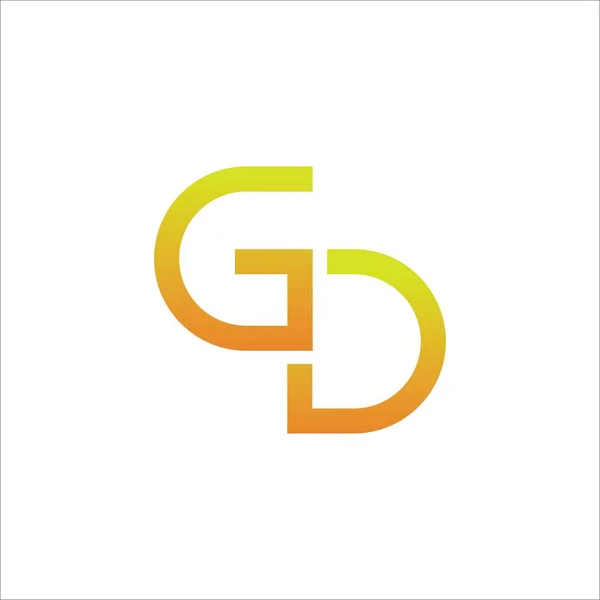 Ursprunglig formgivningsmall för bokstäver gd eller dg logotyp — Stock vektor