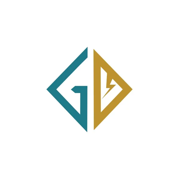 İlk harf gd veya dg logo vektör tasarım şablonu — Stok Vektör