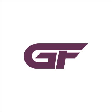 İlk harf gf veya fg logo vektör tasarım şablonu