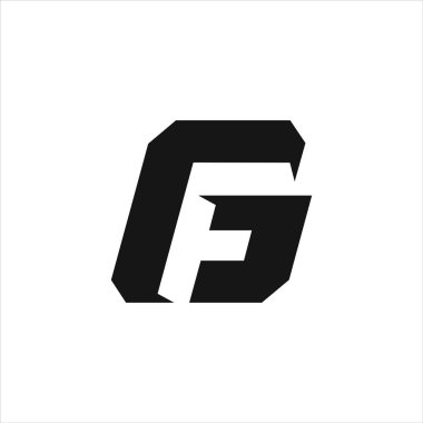 İlk harf gf veya fg logo vektör tasarım şablonu