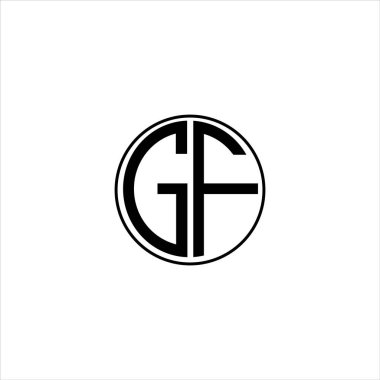 İlk harf gf veya fg logo vektör tasarım şablonu