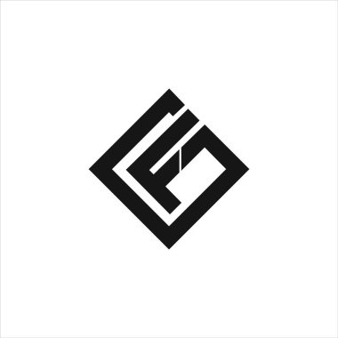 İlk harf gf veya fg logo vektör tasarım şablonu