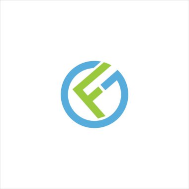 İlk harf gf veya fg logo vektör tasarım şablonu