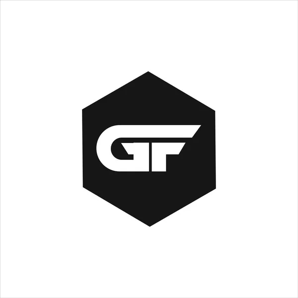A gf vagy fg logó vektor tervezési sablonja — Stock Vector