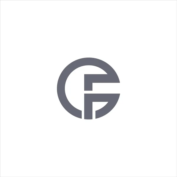 Modello iniziale di disegno vettoriale del logo gf o fg — Vettoriale Stock