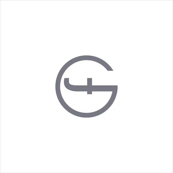 Modello iniziale di disegno vettoriale del logo gf o fg — Vettoriale Stock