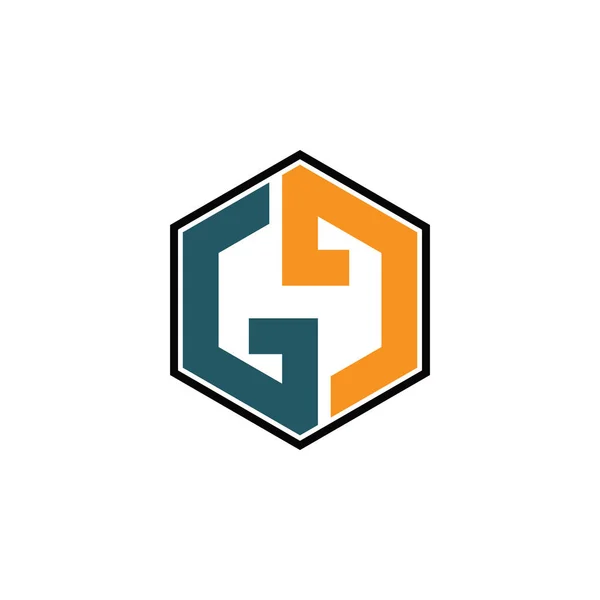 Plantilla inicial de diseño de logotipo gg — Archivo Imágenes Vectoriales